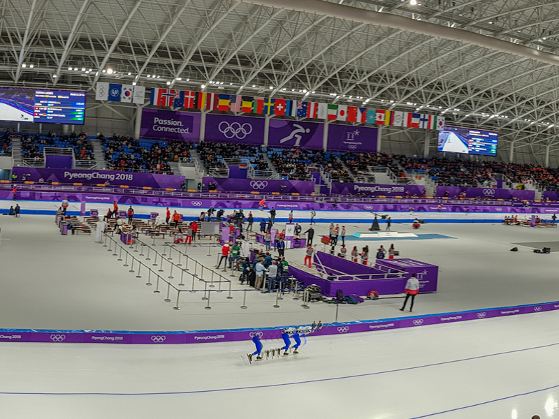 Pinchang, 2018. Los Juegos Olímpicos de invierno en el hielo.