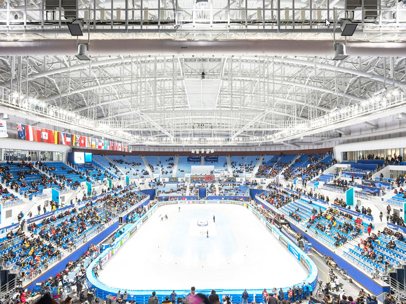Pinchang, 2018. Los Juegos Olímpicos de invierno en el hielo.